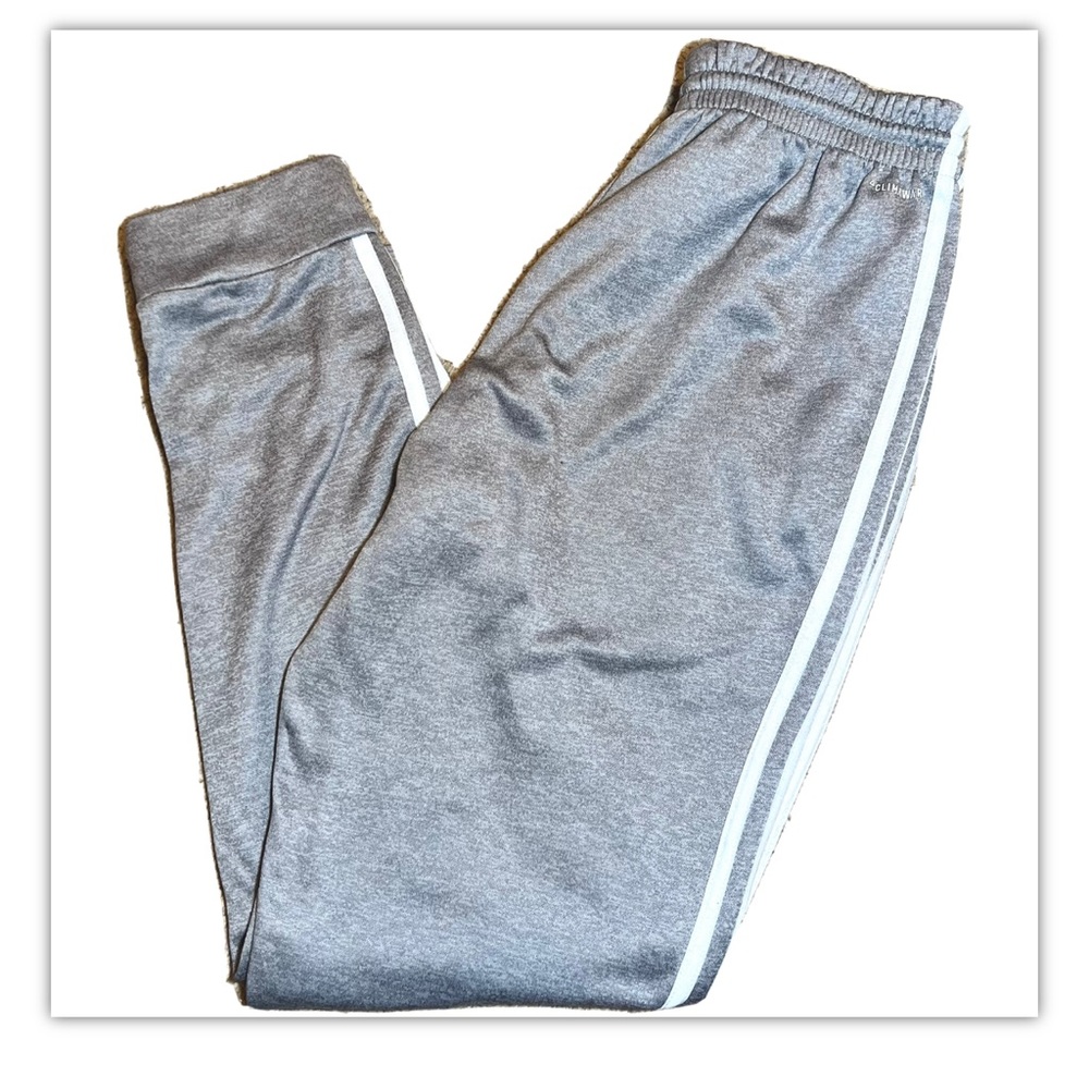 ADIDAS Men’s Climalite 3 Stripe Gray Joggers Sz M